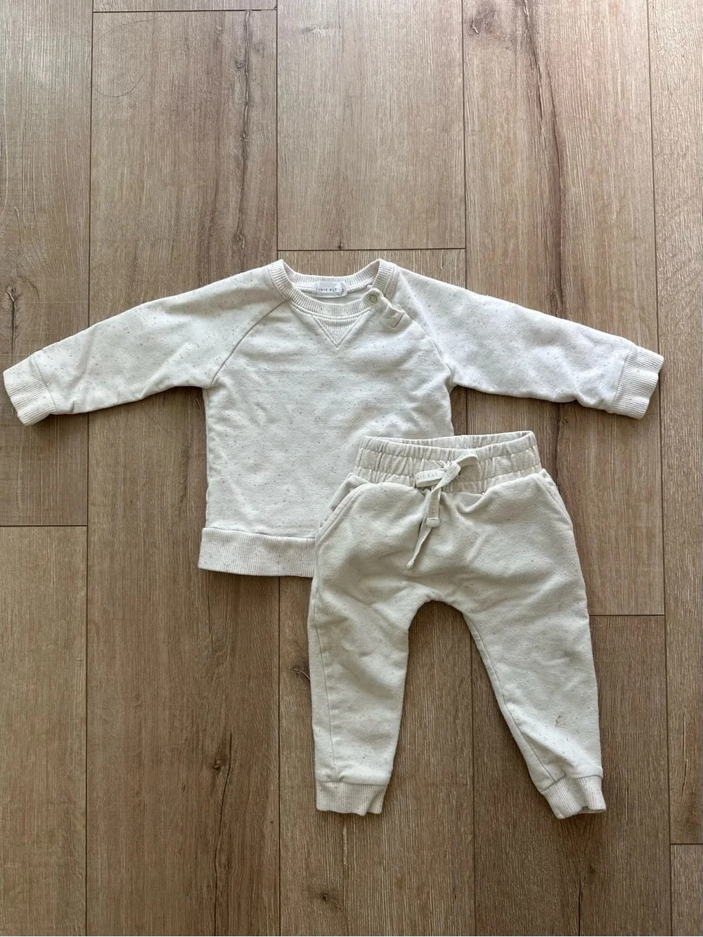 Jamie Kay Cream Speckled Baby Sweatshirt & Joggers Set